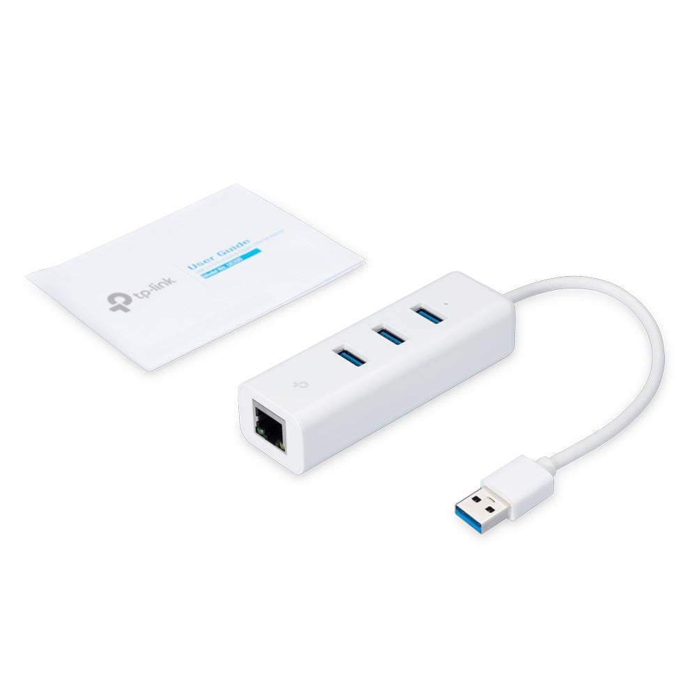 TP-Link UE330 (USB 3.0)/ UE330C (USB Type-C) ฮับ USB พร้อมพอร์ต Gigabit Ethernet แบบ Plug & Play รับประกัน 2 ปี