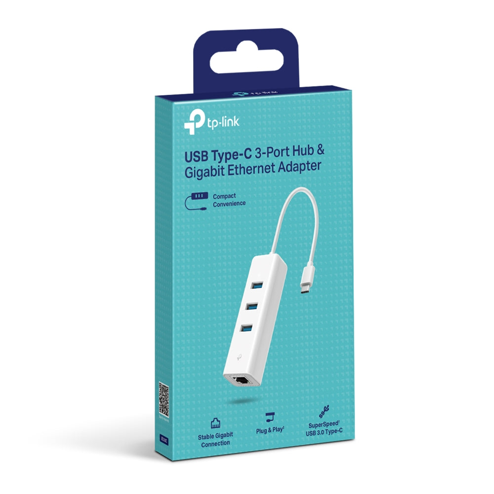 TP-Link UE330 (USB 3.0)/ UE330C (USB Type-C) ฮับ USB พร้อมพอร์ต Gigabit Ethernet แบบ Plug & Play รับประกัน 2 ปี