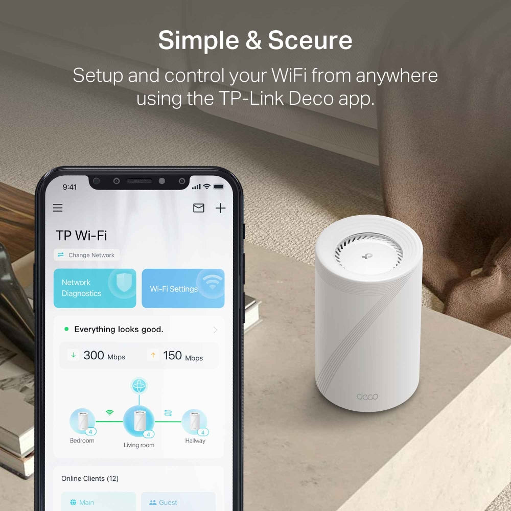 TP-Link Deco BE85 เราเตอร์ไวไฟ7 BE22000 Tri-Band Whole Home Mesh WiFi 7 System รองรับปริมาณการใช้งานมากขึ้นด้วย MLO