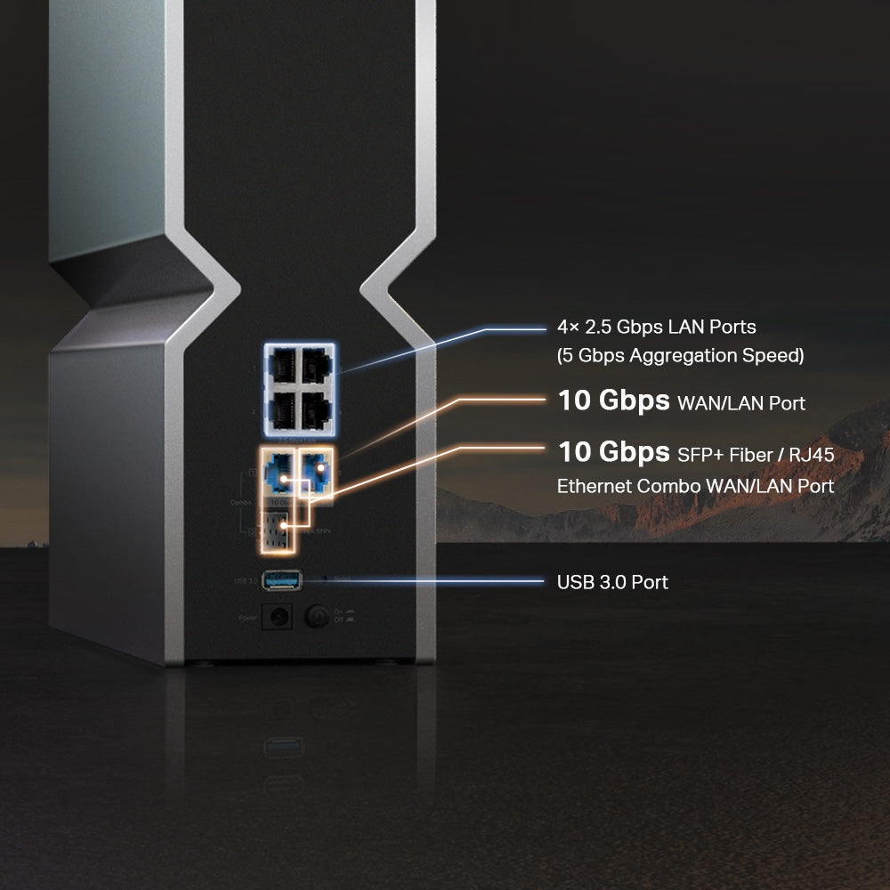 TP-Link Archer BE800 เราเตอร์ Wi-Fi 7 BE19000 Tri-Band Wi-Fi 7 Router เพลิดเพลินกับการสตรีมวิดีโอ 4K/8K และเล่นเกม AR/VR ที่เหนือกว่า