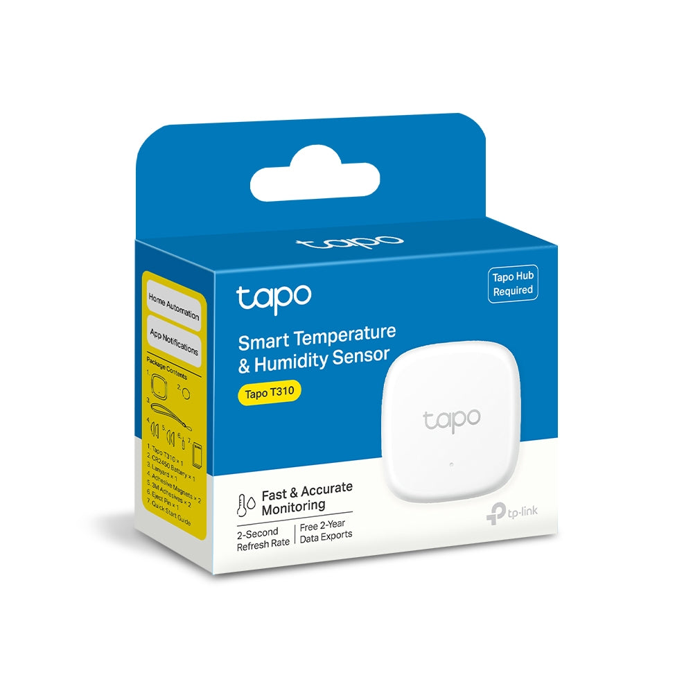 TP-Link Tapo T310 เครื่องวัดอุณหภูมิและความชื้นอัจฉริยะ Smart Temperature & Humidity Sensor แจ้งเตือนผ่าน App ประกัน2ปี