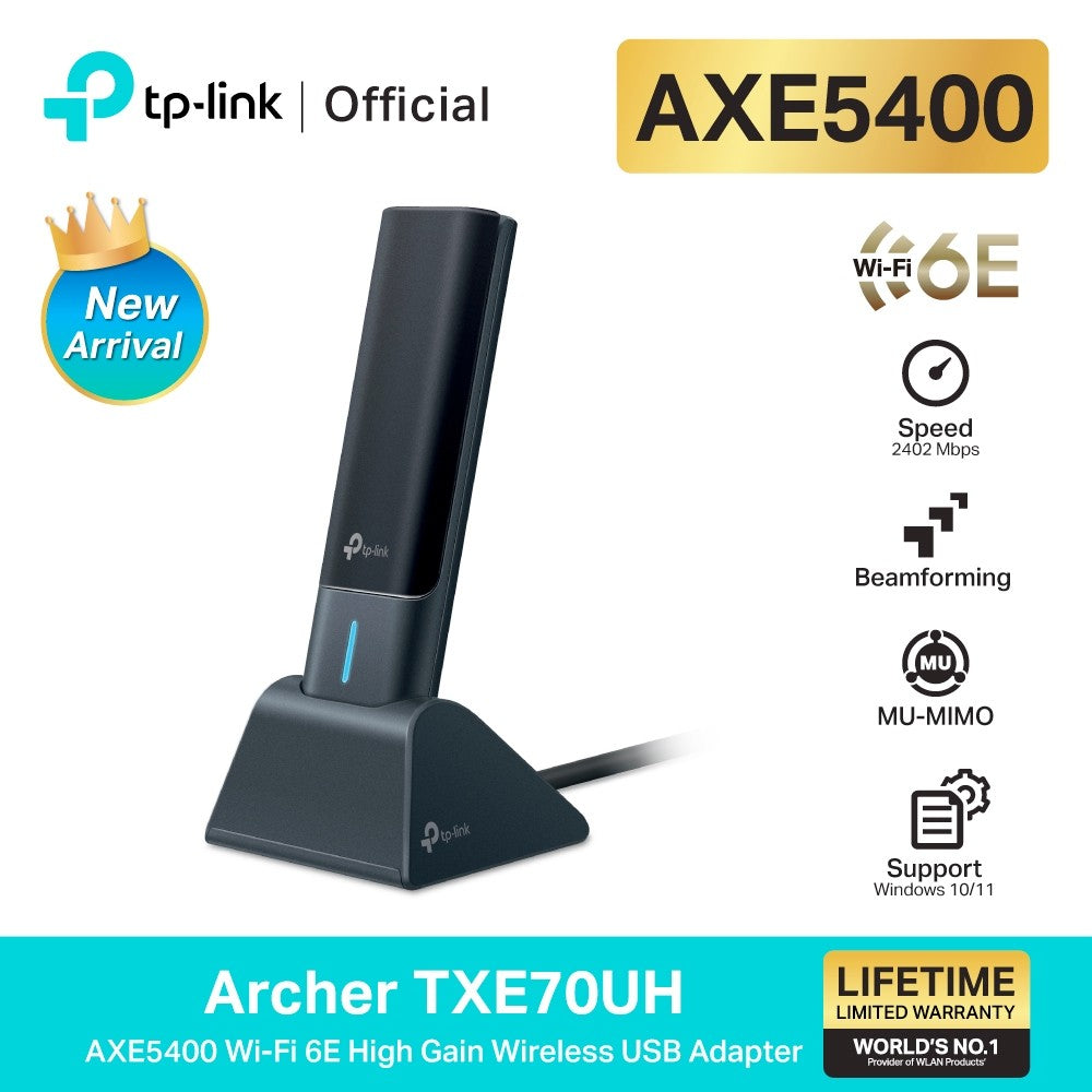 TP-Link Archer TXE70UH ยูเอสบี 3.0 อะแดปเตอร์ Wi-Fi 6E รองรับ Tri-Band Wireless AXE5400 High Gain Wireless USB Adapter