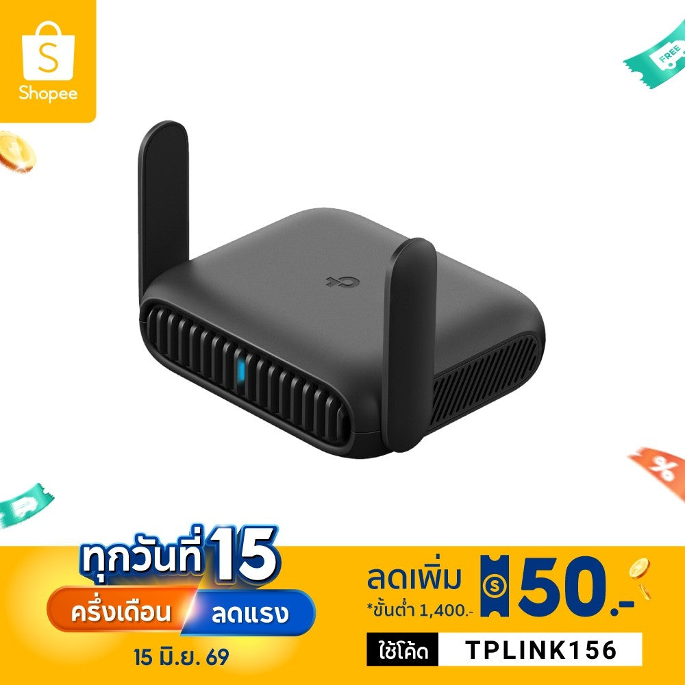 TP-Link TL-WR1512X AX1500 Wi-Fi 6 Travel Router, weighs 190g. Ideal for AR/VR gaming, 4K streaming, and video conferencing.